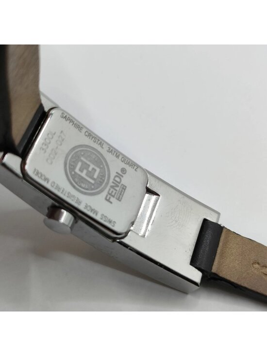 ? Fendi Swiss Made Rectangle Leather Watch | Stainless Steel | Quartz | Vintage